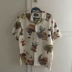 NWT Malibu Mushroom Forager Textured Button Up Shirt